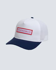 Redvanly Patch Hat in White/Navy
