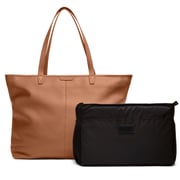 Zippered Downtown Diaper Bag Cognac