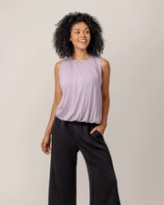 Piper Bubble Hem Nursing Tank | Lavender Mist
