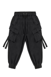 TERRY CARGO PANTS IN BLACK