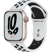 Apple Watch Series 7 (2021) GPS + Cellular 45 mm - Aluminium Starlight - Nike Sport band White/Black