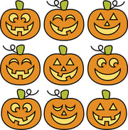 9 Pumpkins Faces