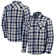 Men's New York Yankees Darius Rucker Collection by Fanatics Navy Plaid Flannel Button-Up Shirt
