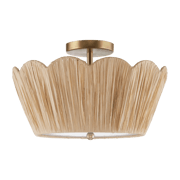 Lampe de plafond festonnée en Raffia