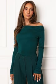 Jasmine Green Asymmetrical Long Sleeve Top