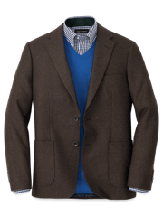 Wool Blend Donegal Single Breasted Notch Lapel Sport Coat - Brown