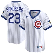 Men's Chicago Cubs Ryne Sandberg Nike White Throwback Cooperstown Collection Limited Jersey