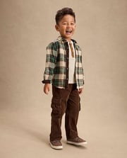 Boys Textured Cable Knit Mock Neck Sweater - Little Essentials - Brown