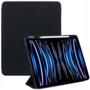 MUTURAL For iPad Air 13 (2025) / (2024) / Pro 12.9 (2022) / (2021) / (2020) / (2018) Leather Case Trifold Stand Cover with Pencil Holder - Black