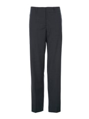 Girls Charcoal Poly/Wool Pant With Embroidery