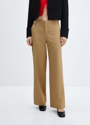 Wide leg lyocell pants - Women | MANGO OUTLET USA