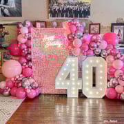 Gradient Pink Shimmer Wall Panels, Easy Setup Party Decorations