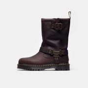 Anistone Hi Leather Biker Boot in Dark Brown