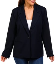 Kasper Womens Crepe Notch Long Sleeve Blazer ||P000790231||