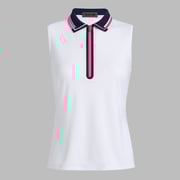 RIB COLLAR TECH PIQUÉ SLEEVELESS POLO