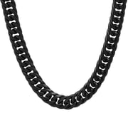 Men's Black IP Stainless Steel Curb Cuban Link Chain Necklace