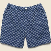 7" Grid Stitch Kurt Shorts - Indigo