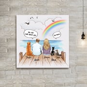 Personalized dog memorial gifts Photo Tile Still talk about you conversation - Wooden Dock