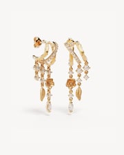 18k Gold Plated Radiant Bloom Illusion Hoops