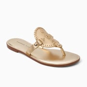 Collins Metallic Leather Flat Sandal