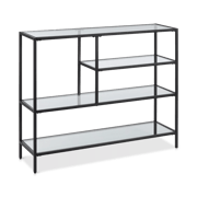 4-Shelf Tempered Glass and Metal Console Table