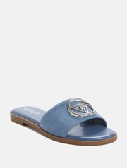 Magnify Faux-Leather Beach Slides