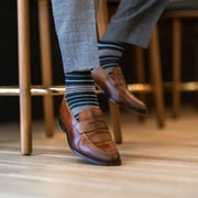 The Salvators - A Green, Gray and White Striped Sock