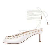 Round Toe Lace-up Mule High Heels