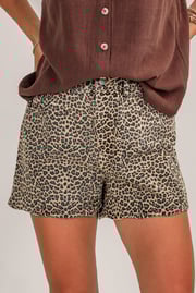 FINAL SALE - Wild Mood Leopard Denim Shorts - DU DEAL
