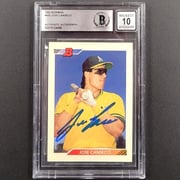 Jose Canseco autograph signed 1992 Bowman #600 Oakland A's card BAS 10 auto