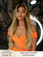 Luna Dirty Blonde Wig 180% Density Wavy Lace Front Wigs HD Lace