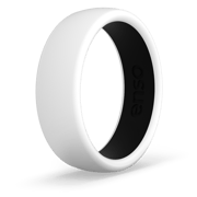 Dualtone Silicone Ring - White / Obsidian