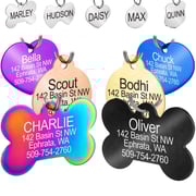 Colorful Stainless Steel Dog and Cat Tags