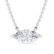 2 Carat Marquise Shape Lab Grown Diamond Solitaire Necklace In 14 Karat White Gold (G-H, VS2)