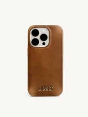 The Monogrammed Leather Phone Case - iPhone 13, 14