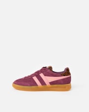 Gola x OB Exclusive Cyclone Wine & Leopard Print Trainers