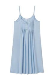 Maternity Pima Pleat Neck Nightgown in French Blue