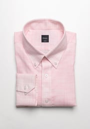 Soft Pink Cotton Linen Slub Shirt