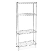 8"d x 24"w Chrome Wire Shelving w/ 4 Shelves