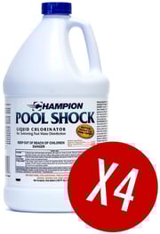 Champion 12.5% Liquid Chlorine Pool Shock - Case of 4