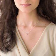 Pavé A Initial Necklace with Satellite Gemstone