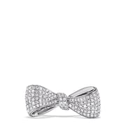 Novelty 14K White Gold Diamond Bow Ring, 0.35 TCW