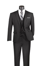 "Preston" Black 2-Button Notch Suit (3-Piece Set)