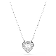 Ariana Grande x Swarovski pendant, Mixed cuts, Heart, White, Rhodium plated