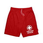 Orgasm Donor Red Shorts