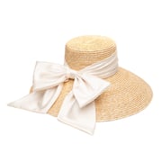 Mirabel in Natural W/Cream Satin Bow
