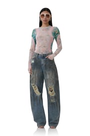 Kaylee Top - Placed Fog Floral