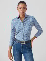 Ocean_Blue/Sand Bamboo Lane Betty Shirt | Women's Tops | J.McLaughlin