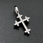 Pointed Mini Cross VVS Moissanite Pendant .925 Sterling Silver