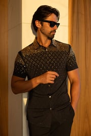 Trivon Rhinestone Short Sleeve Shirt